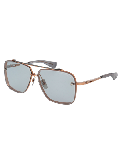 Shop Dita Mach-six Sunglasses In Rose Gold - Black Rhodium W/ Medium Grey - Ar