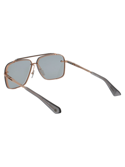 Shop Dita Mach-six Sunglasses In Rose Gold - Black Rhodium W/ Medium Grey - Ar