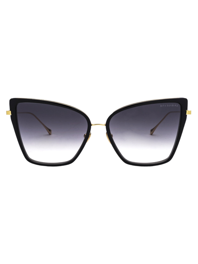 Shop Dita Sunbird Sunglasses In Black-18k Gold W/ Dark Grey To Clear - Ar