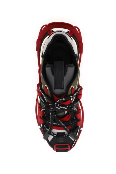 Shop Dolce & Gabbana Multi Material Space Sneakers In Nero Militare (black)