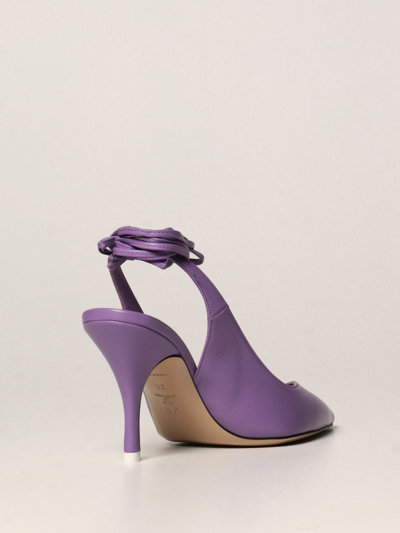 Shop Attico Pumps Venus The  Slingbacks In Satin In Lilac