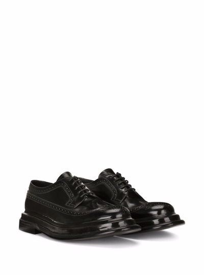 Shop Dolce & Gabbana Derby Shoes In Black Leather