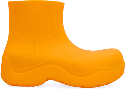 Shop Bottega Veneta Puddle Rubber Boots In Orange