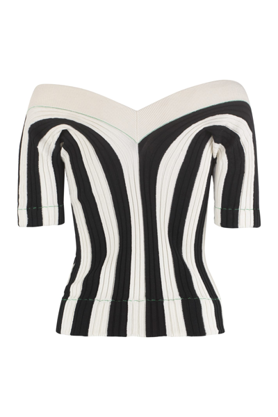 Shop Bottega Veneta Striped Knit Top In Multicolor