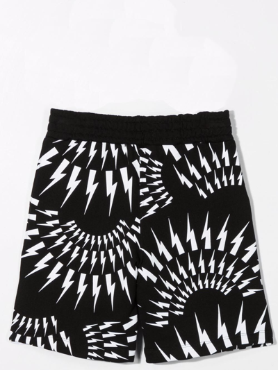 Shop Neil Barrett Shorts With Print In Black