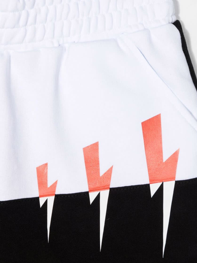 Shop Neil Barrett Shorts With Print In Bianco-nero