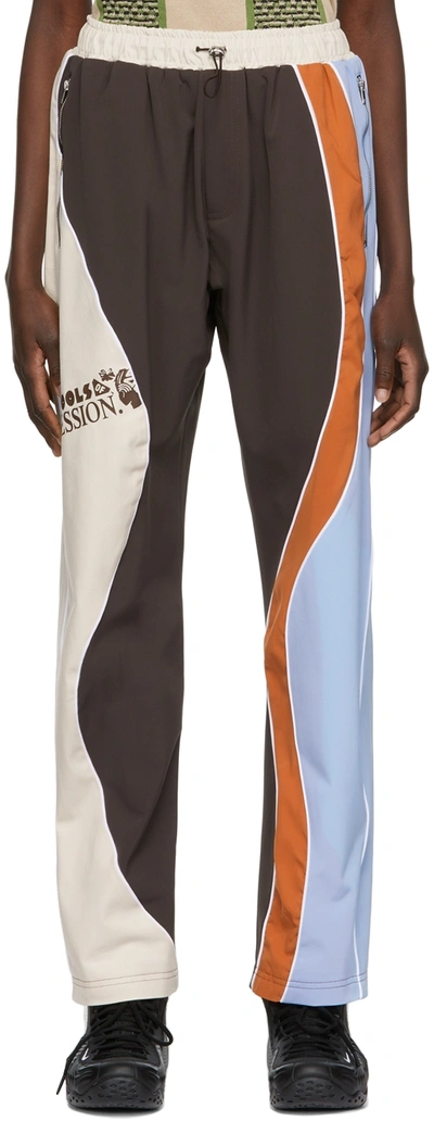 Shop Ahluwalia Multicolor Katrina Track Pants In Blue/orange/brown/be
