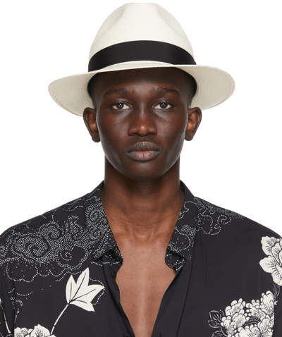Shop Saint Laurent Off-white Petit Waikiki Hat In 9100 Off White