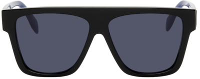 Shop Alexander Mcqueen Shiny Square Sunglasses In 004 Black
