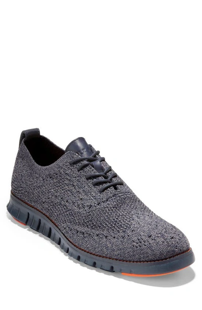 Shop Cole Haan Zerogrand Stitchlite Wing Oxford In Blue Nights