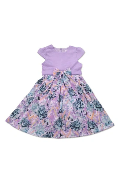 Shop Joe-ella Kids' Floral Print Party Dress In Lilac