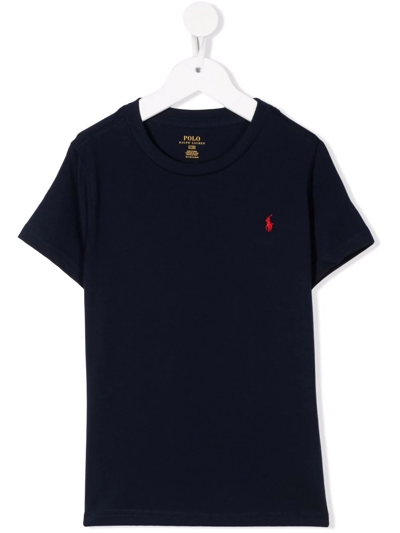 Polo Ralph Lauren Teen Embroidered Logo T-shirt In Black