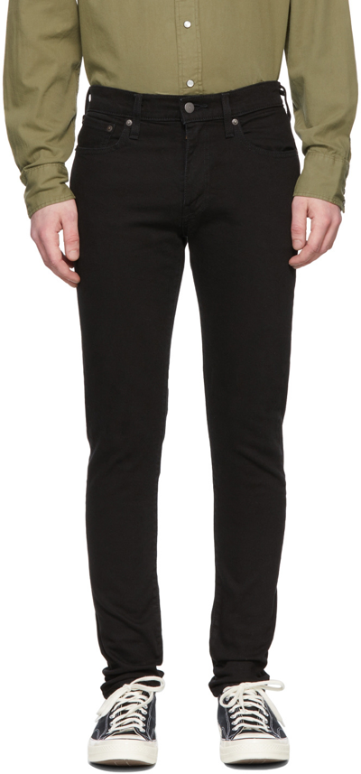 Shop Levi's Black 512 Slim Taper Jeans In Black Leaf Adv