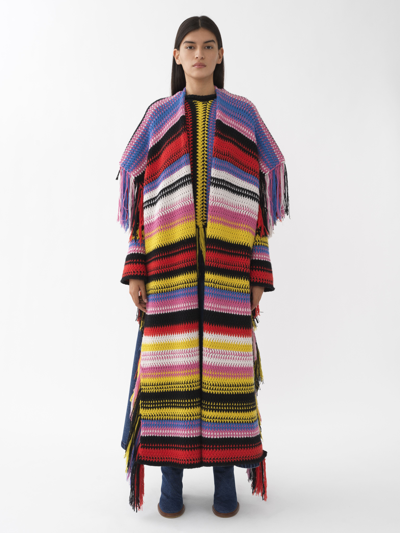 Shop Chloé Long Blanket Shawl In Multicolor 5