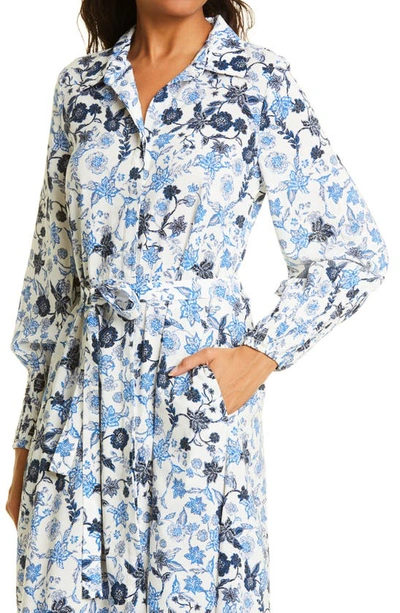 Shop Misa Bettina Floral Print Belted Long Sleeve Shirtdress In Menara Petals