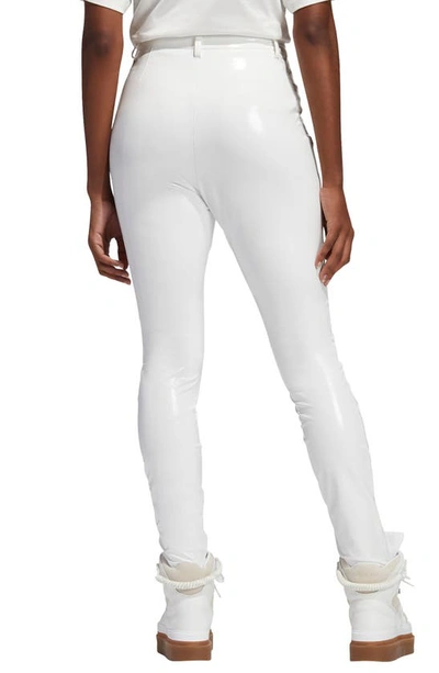 Shop Adidas X Ivy Park Glossy High Waist Pants In Core White