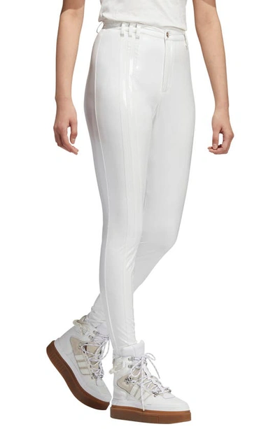 Shop Adidas X Ivy Park Glossy High Waist Pants In Core White