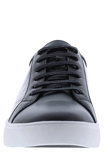 Shop Robert Graham Rays Print Leather Sneaker In Black