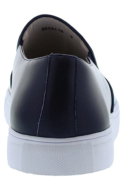 Shop Robert Graham Splash Print Leather Slip-on Sneaker In Navy
