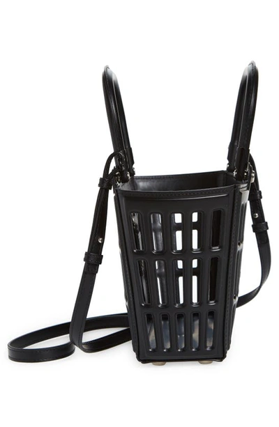 Shop Balenciaga Small Mag Basket Calfskin Leather Tote In Black
