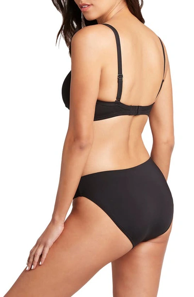 Sea Level Cross Front Molded Underwire Bikini Top In Black