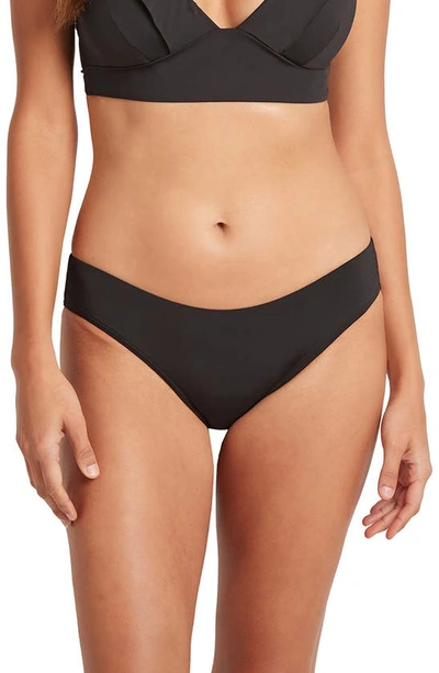 Sea Level High Leg Bikini Bottoms In Black