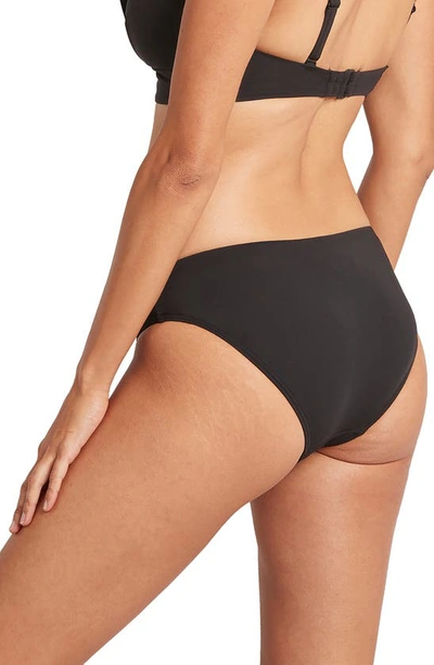 Sea Level High Leg Bikini Bottoms In Black