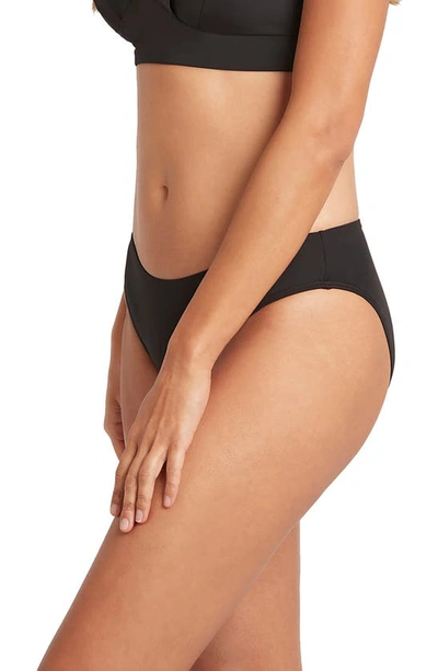 Sea Level High Leg Bikini Bottoms In Black