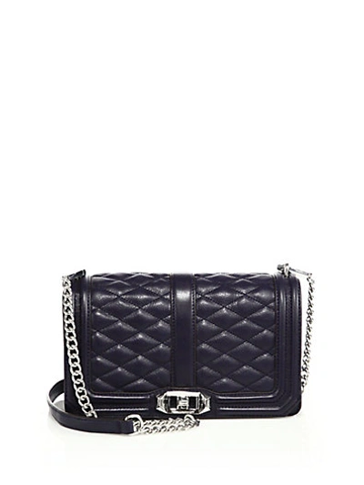 Rebecca Minkoff Quilted Love Leather Crossbody Bag In Black/gunmetal