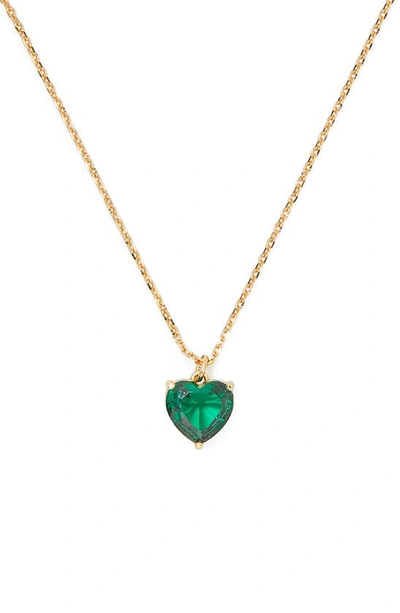Shop Kate Spade My Love Birthstone Heart Pendant Necklace In Emerald