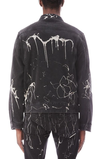 Shop Hvman Mk2 Paint Splatter Denim Jacket In Black Opium