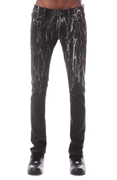 Shop Hvman Strat Punk Paint Splatter Stretch Super Skinny Jeans In Black Opium