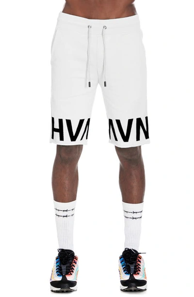 Shop Hvman French Terry Sweat Shorts In White