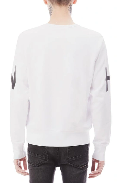 Shop Hvman Regular Fit Logo Crewneck Sweatshirt In White