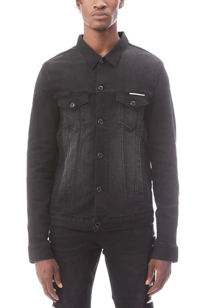 Shop Hvman Mk1 Lace-up Denim Jacket In Black Lace