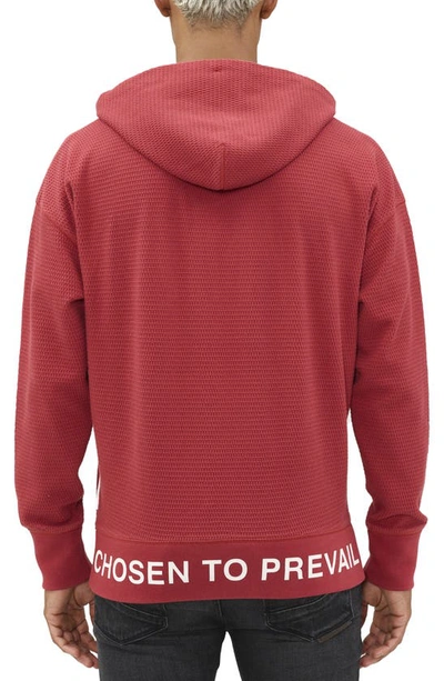 Shop Hvman Logo Waffle Knit Pullover Hoodie In Rosewood