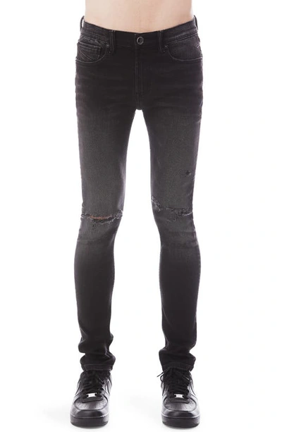 Shop Hvman Strat Punk Stretch Super Skinny Jeans In Black Aged