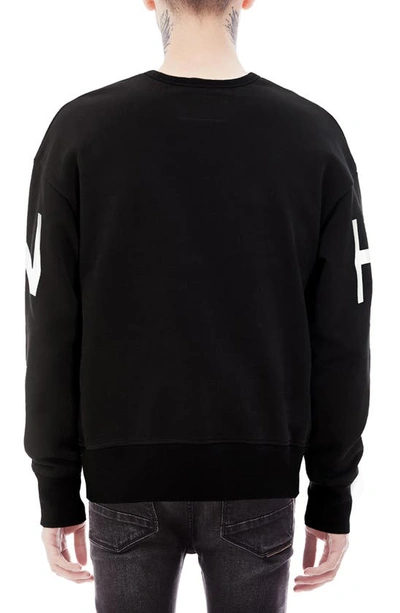 Shop Hvman Logo Crewneck Cotton Sweatshirt In Black