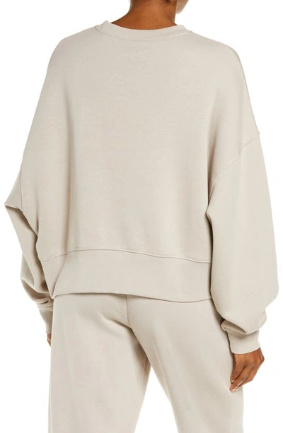 Shop Nike Sportswear Essential Oversize Sweatshirt In Cream Ii/ White