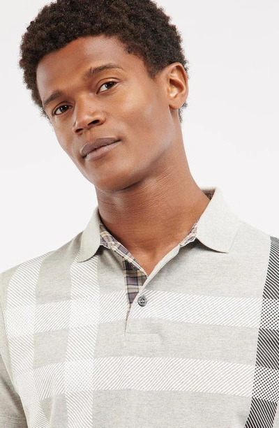 Shop Barbour Blaine Tartan Polo In Grey Marl