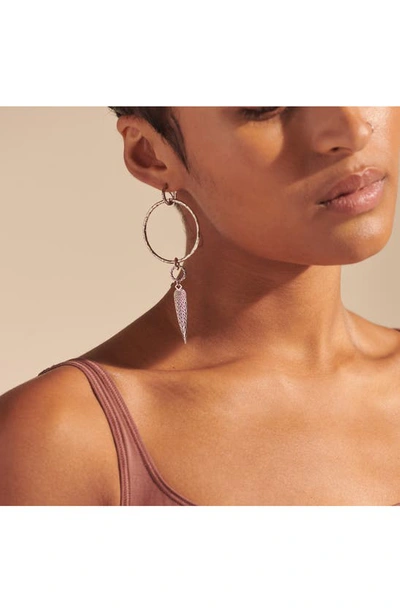 John Hardy Classic Chain Hammered Drop Huggie Hoop Earrings In Silver