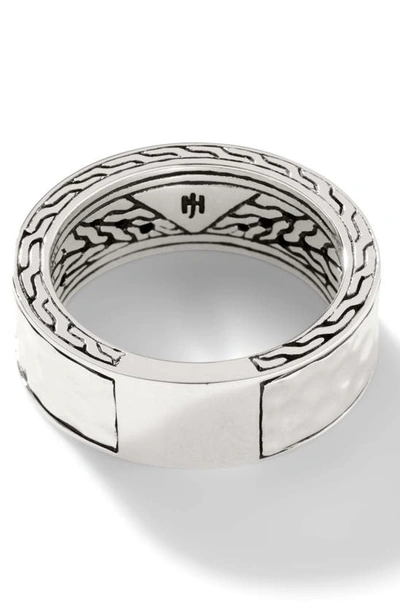 Shop John Hardy Classic Chain Hammered Band Ring In Silver
