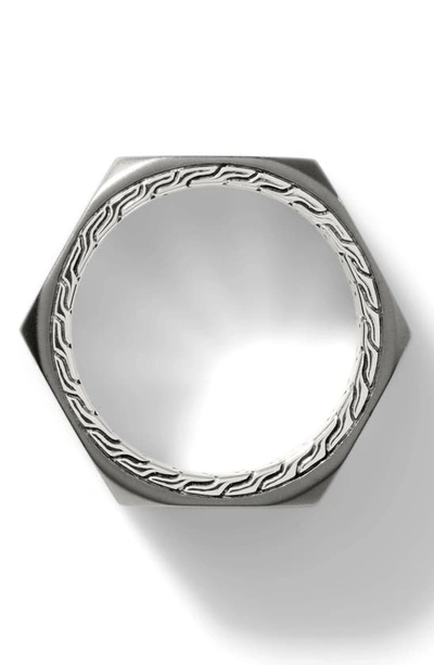 Shop John Hardy Classic Chain Hexagonal Band Ring In Silver