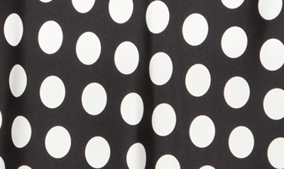 Renee C Polka Dot Satin Midi Skirt In Black