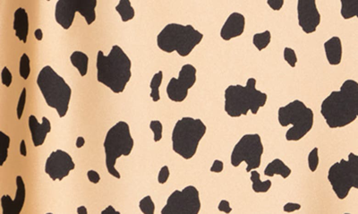 Shop Renee C Cheetah Print Satin Midi Skirt In Taupe
