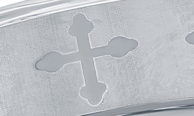 Blackjack Tungsten Cross Ring In Silver