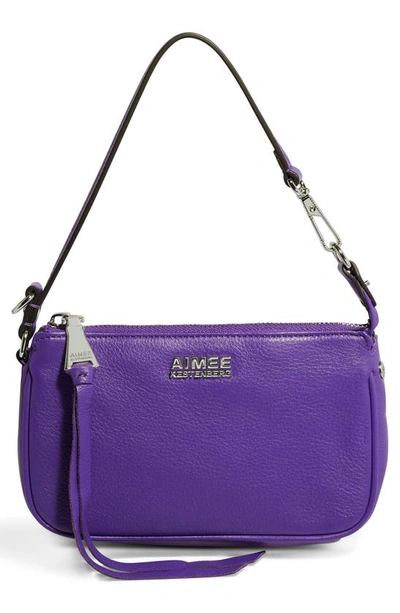 Shop Aimee Kestenberg Fiery Pouchette Leather Shoulder Bag In Purple Haze