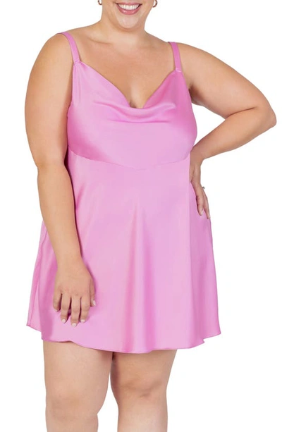 Shop Rya Collection Heavenly Satin Chemise In Orchid