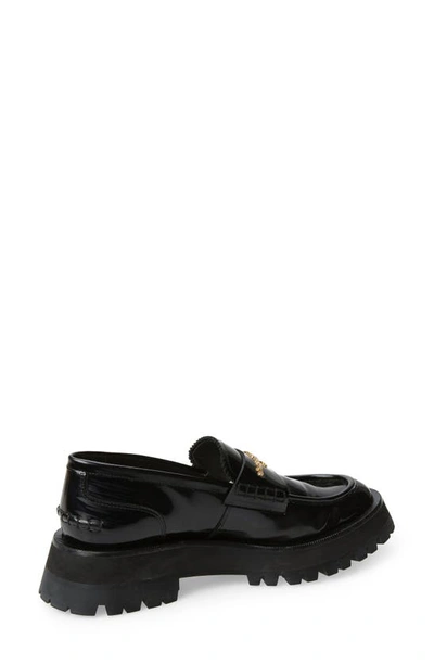 Alexander Wang 45mm Carter Lug Patent Leather Loafers In Black