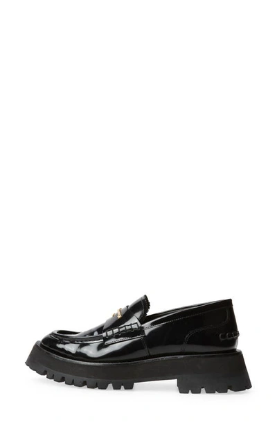 Alexander Wang 45mm Carter Lug Patent Leather Loafers In Black
